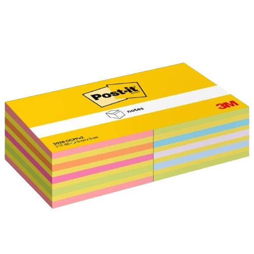 Post-It 2028-OCPPX2 pouch autoadesiva Quadrato Blu Verde Arancione Rosa 450 fogli Autoadesivo