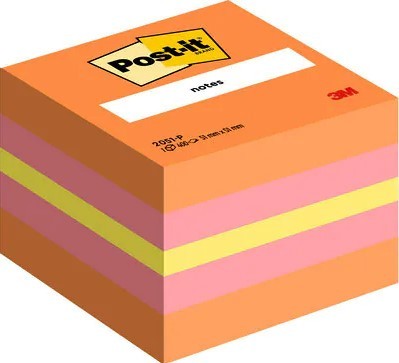 Post-It 2051-P pouch autoadesiva Quadrato Arancione Rosa Giallo 400 fogli Autoadesivo