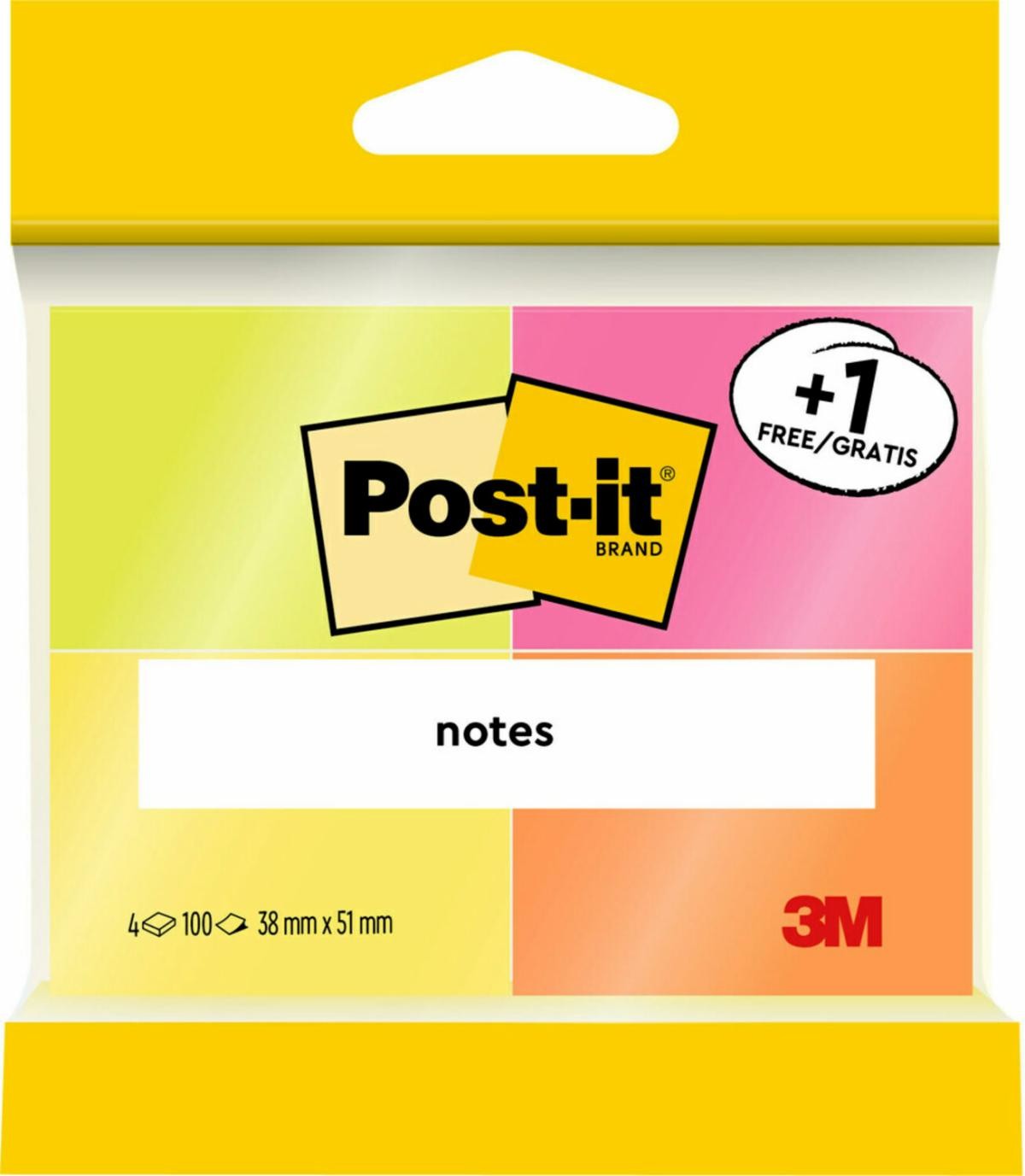 Post-It 6812-P pouch autoadesiva Rettangolo Verde Arancione Rosa Giallo 100 fogli Autoadesivo