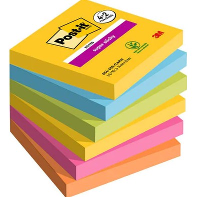 Post-It 7100259230 pouch autoadesiva Quadrato Blu Verde Arancione Rosa Giallo 90 fogli Autoadesivo