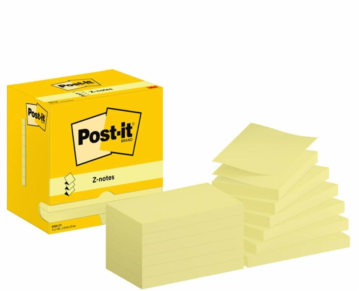 Post-It 7100290186 pouch autoadesiva Rettangolo Giallo 100 fogli Autoadesivo