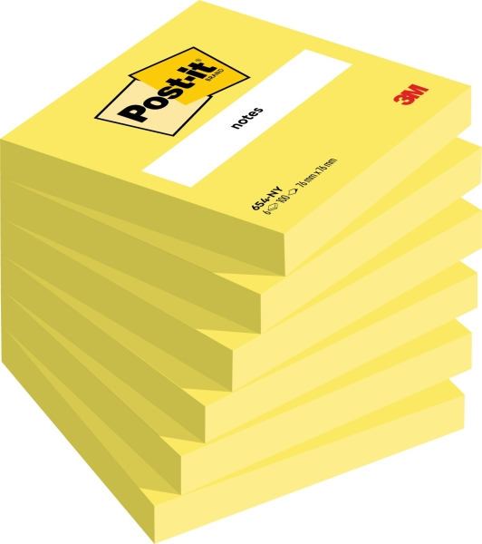 Post-it Confezione da 6 blocchi da 100 foglietti adesivi riposizionabili - Forma quadrata - 76x76 mm - Giallo neon Post-it Confezione da 6 blocchi da 100 foglietti adesivi riposizionabili - Forma quadrata - 76x76 mm - Giallo neon