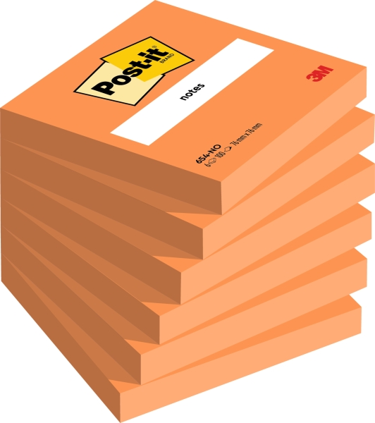 Post-it Confezione da 6 blocchi da 100 foglietti adesivi riposizionabili - Forma quadrata - 76x76 mm - Arancione Post-it Confezione da 6 blocchi da 100 foglietti adesivi riposizionabili - Forma quadrata - 76x76 mm - Arancione