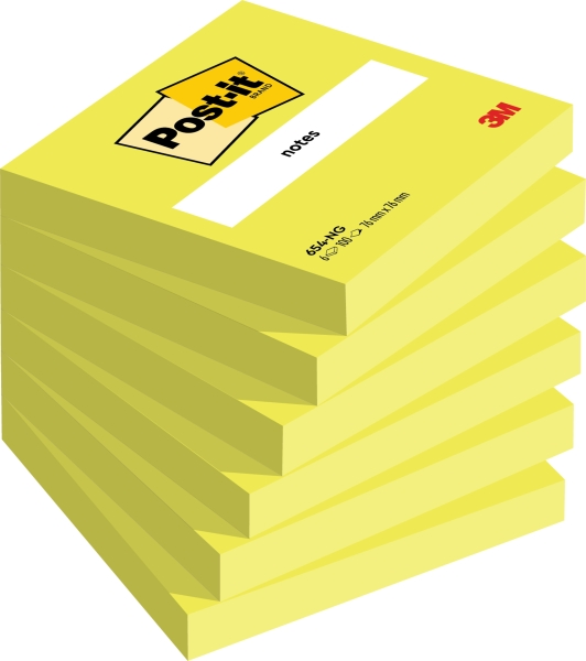 Post-it Confezione da 6 blocchi da 100 foglietti adesivi riposizionabili - Forma quadrata - 76x76 mm - Verde