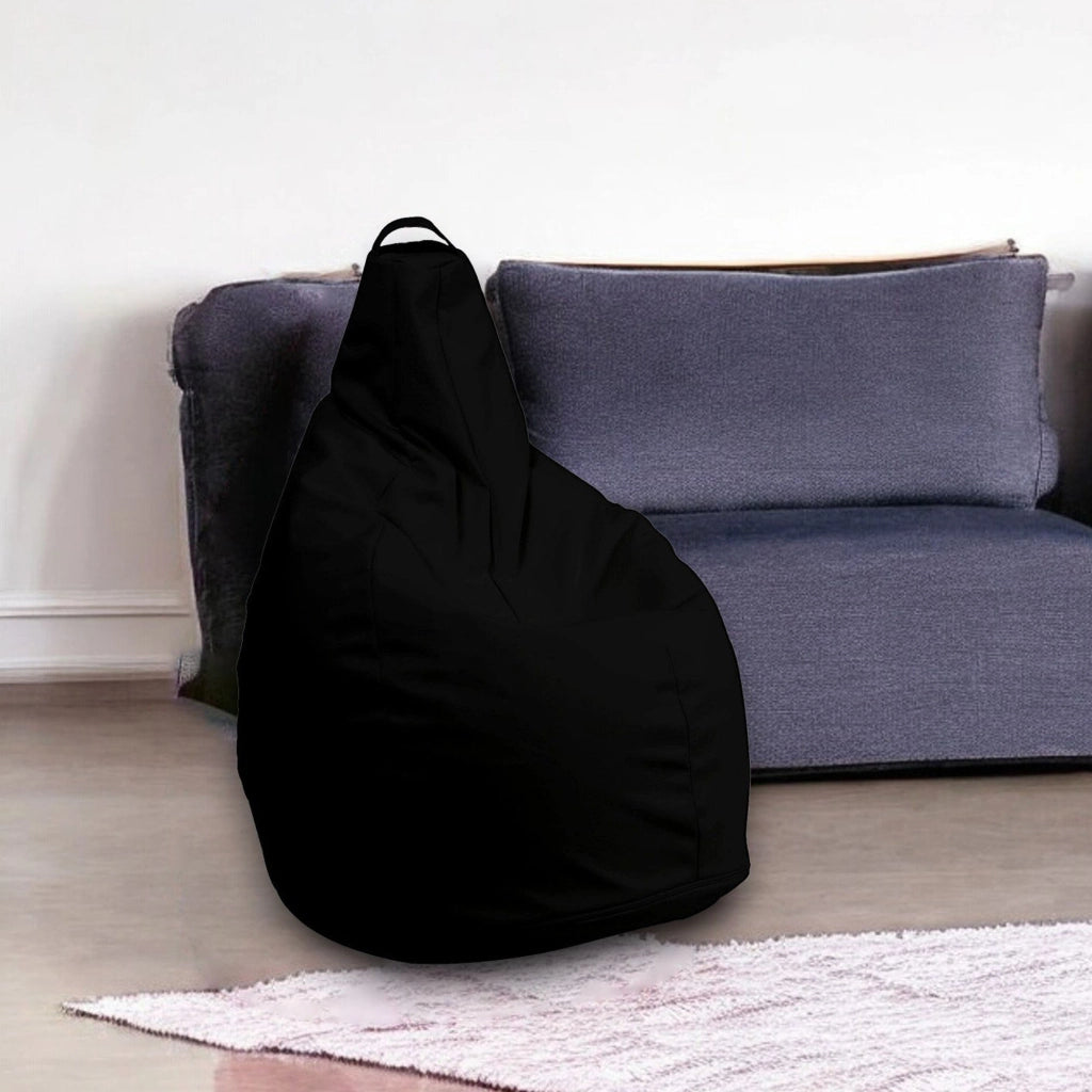 Pouf Agordo, Poltrona multiuso, Poltroncina sacco, Pouf poggiapiedi, Made in Italy, 90x90 h120 cm, Nero