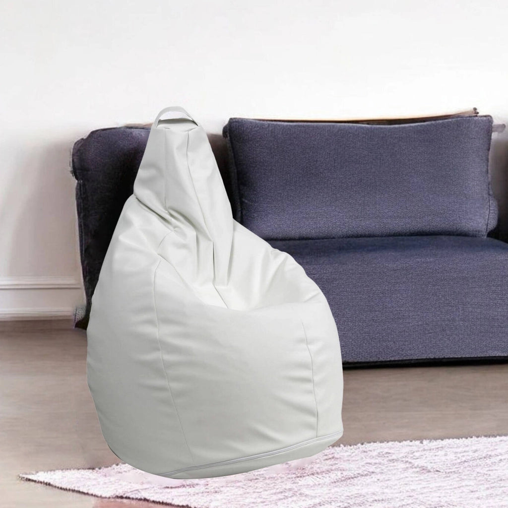 Pouf Agordo, Poltrona multiuso, Poltroncina sacco, Pouf poggiapiedi, Made in Italy, 90x90 h120 cm, Bianco