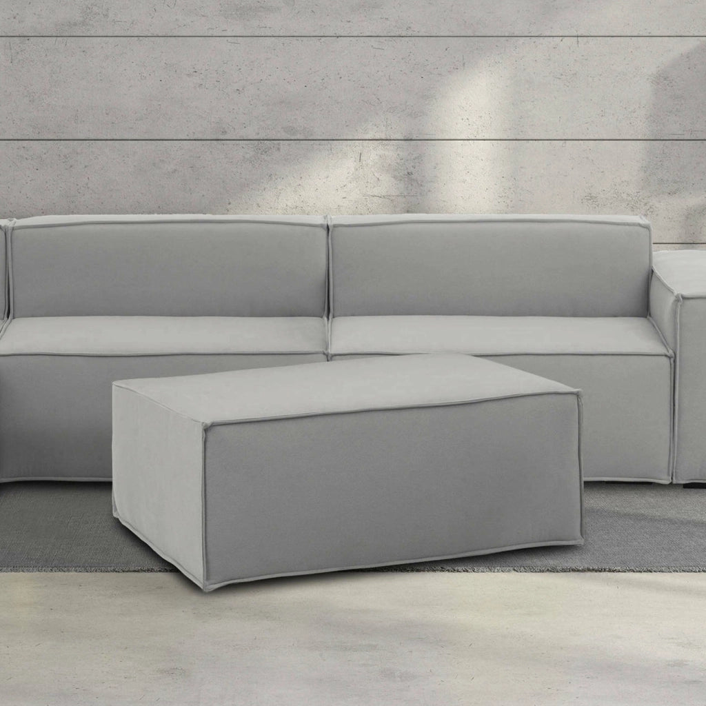 Pouf Assisi, Pouf da salotto, 100% Made in Italy, Poltroncina relax in tessuto imbottito, Cm 100x70h43, Grigio