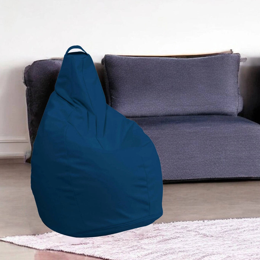 Pouf Aunter, Poltrona multiuso, Poltroncina sacco, Pouf poggiapiedi, Made in Italy, 90x90 h120 cm, Blu