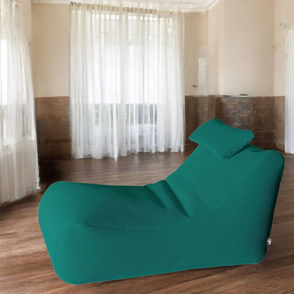 Pouf ??hck, Poltrona multiuso, Poltroncina sacco, Pouf poggiapiedi, Made in Italy, 70x120 h65 cm, Verde