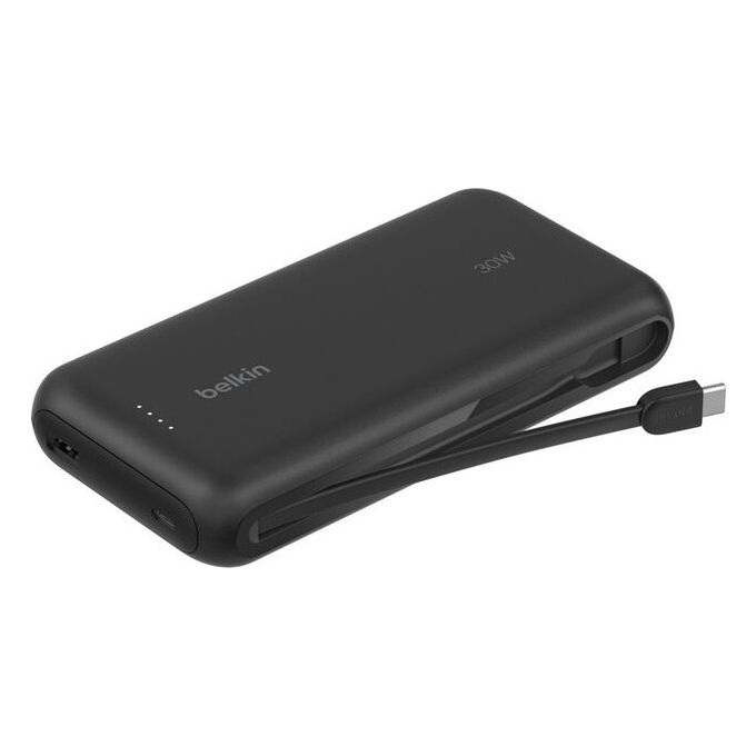 Power Bank BELKIN cavo integrato USB-C 30W 20000 mAh, Nero