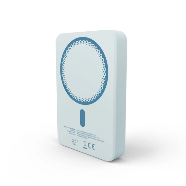 Power bank magnetico wireless Energy Systems da 10000 mAh - Ricarica wireless da 15 W ricarica cablata da 20 W - Ricarica intelligente e veloce - Ricarica simultanea - Sensore NTC - USB-C - Blu