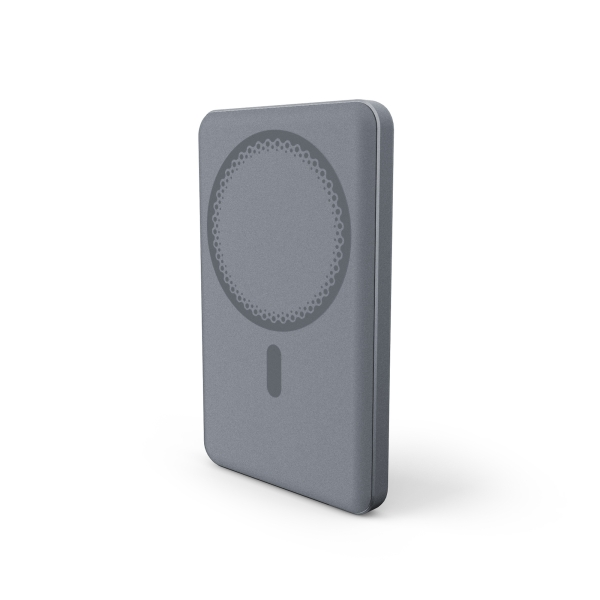 Power bank magnetico wireless Energy Systems da 5000 mAh - Ricarica wireless da 15 W ricarica cablata da 20 W - Ricarica intelligente e veloce - Ricarica simultanea - Sensore NTC - USB-C - Grigio