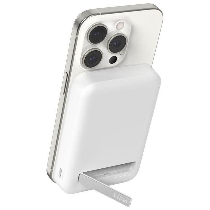 Power Bank Magsafe BELKIN BoostCharge Pro Qi2 15W per iPhone, 8000 mAh, Bianco