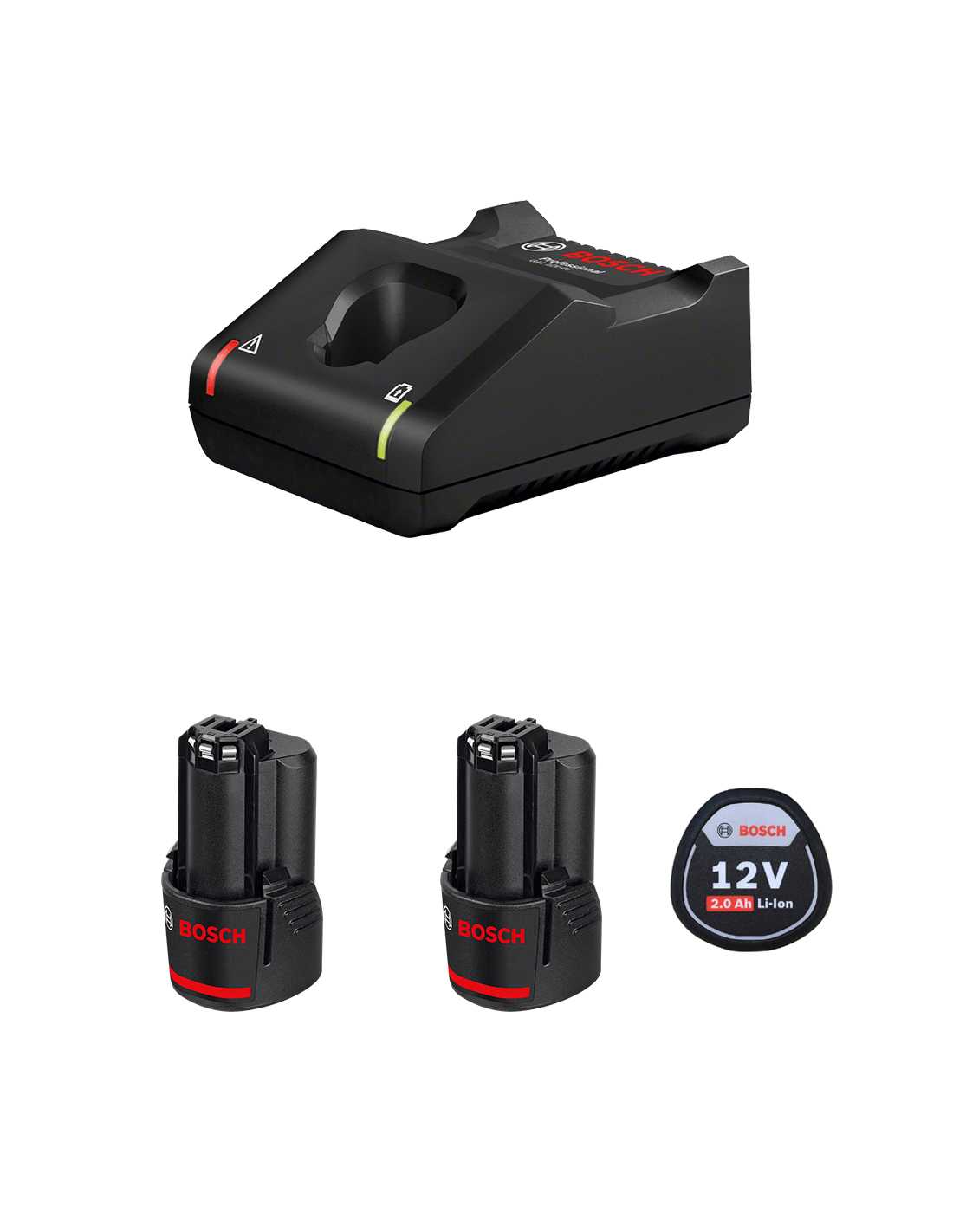 Power Set Bosch 2 X 12v 2,0 Ah + Gal12v-40)