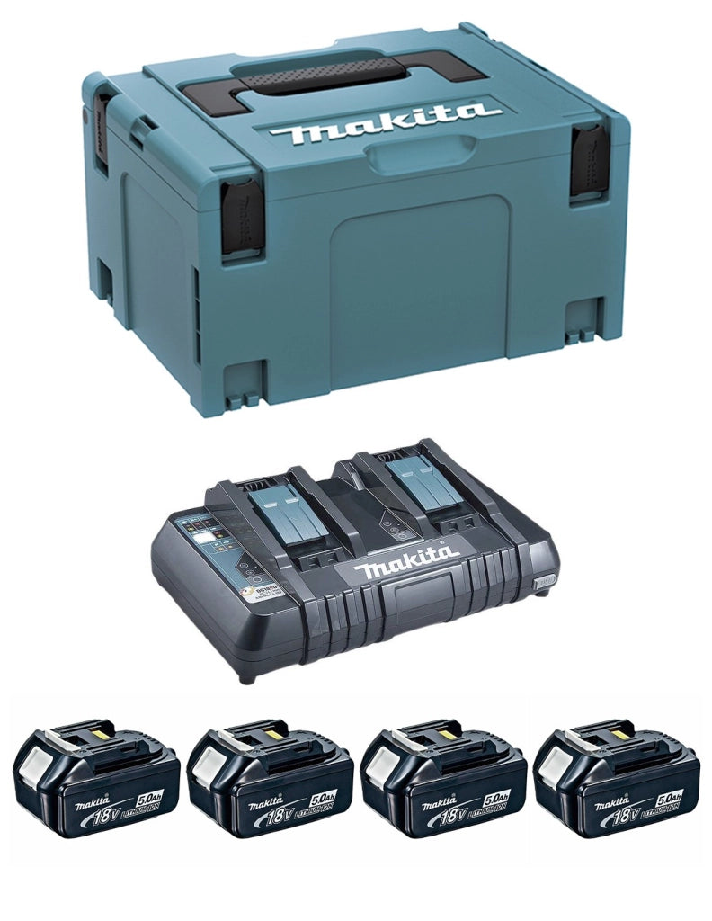 Power Set MAKITA (4 x 5,0 Ah + DC18RD + MAKPAC 3)