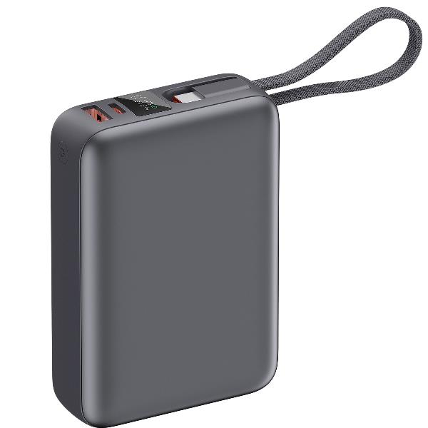 Powerbank CELLY Batteria portatile da 45W con cavo integrato 20.000 mAh, Grigio