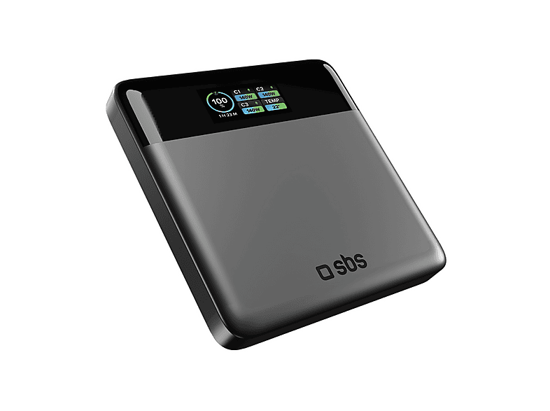 Powerbank SBS Display Smart PD100W 20000 mAh, Nero