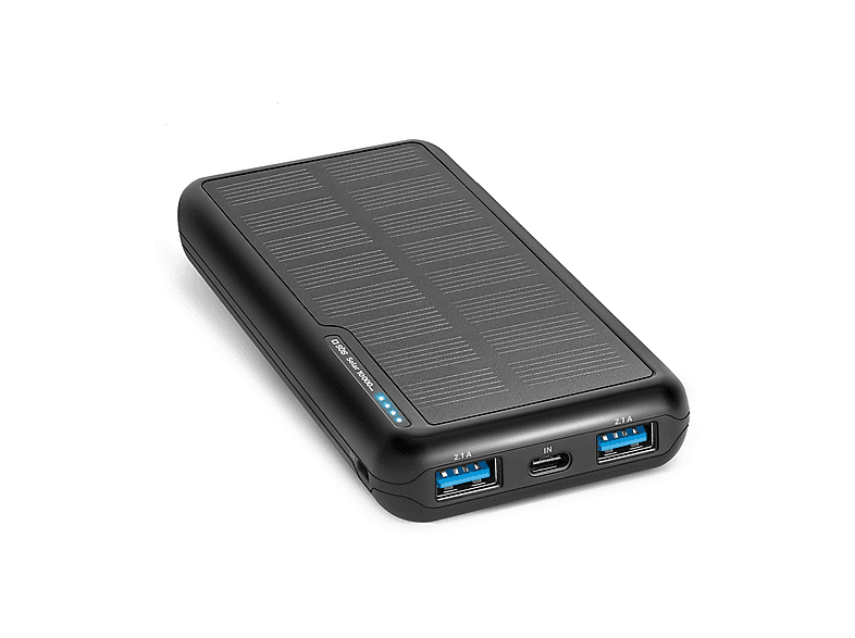 Powerbank solare SBS con Pannello Solare 10000 mAh, Nero Powerbank solare SBS con Pannello Solare 10000 mAh, Nero