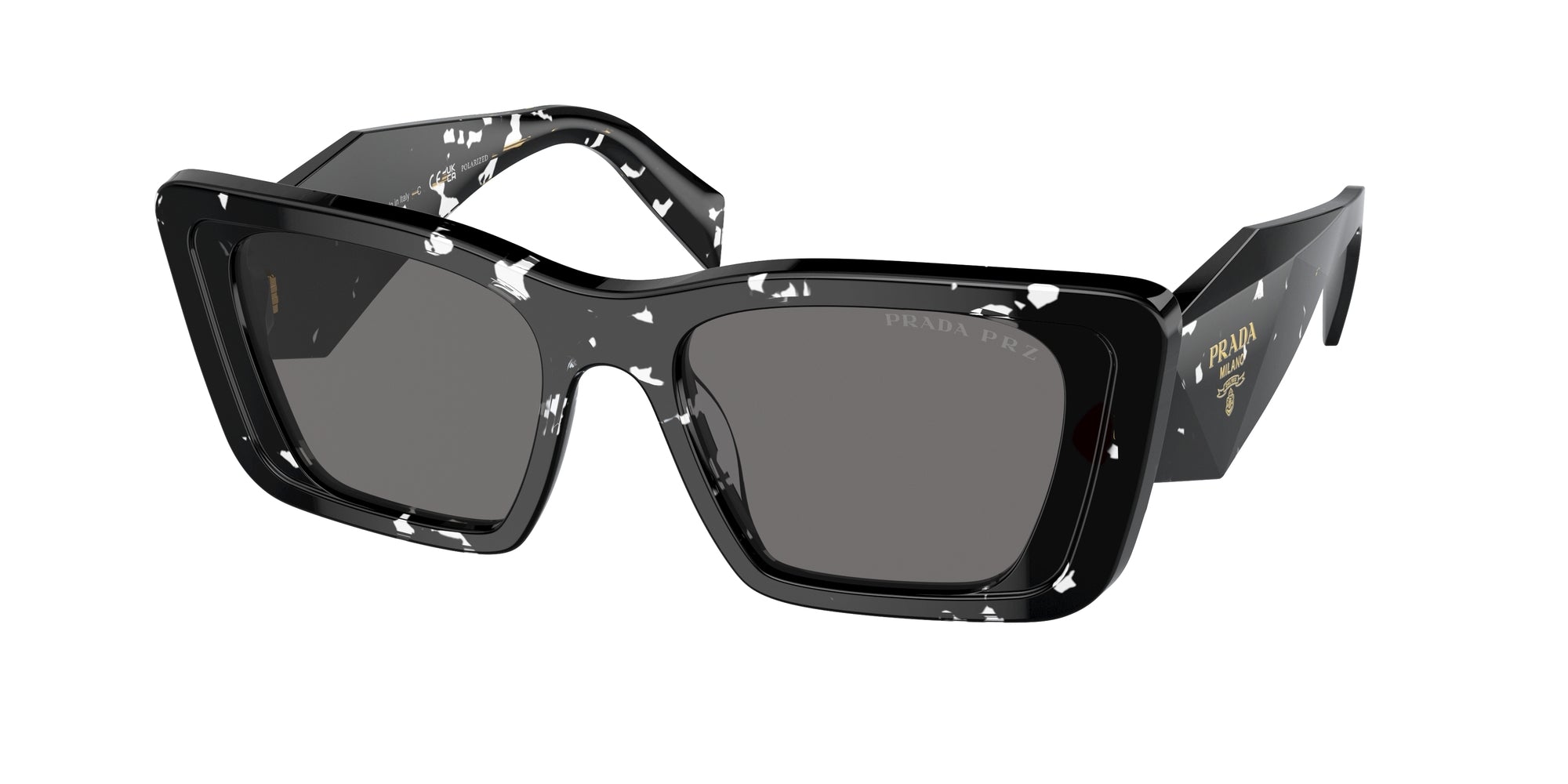 Prada Donna Prada PR 08YS 15S5Z1 Occhiali da sole Acetato Nero Grigio Farfalla Polarizzata