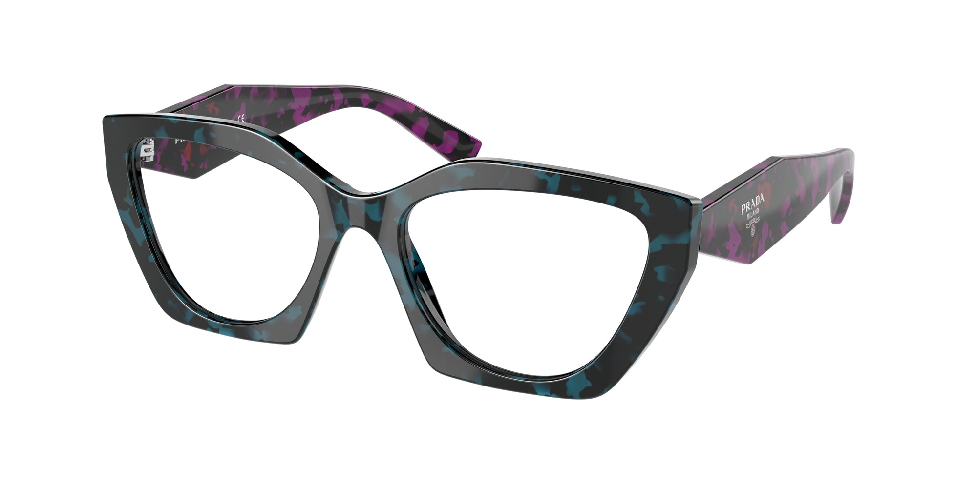 Prada Donna Prada PR 09YV 06Z1O1 Montature da vista Acetato Tartaruga Geometrica Normale