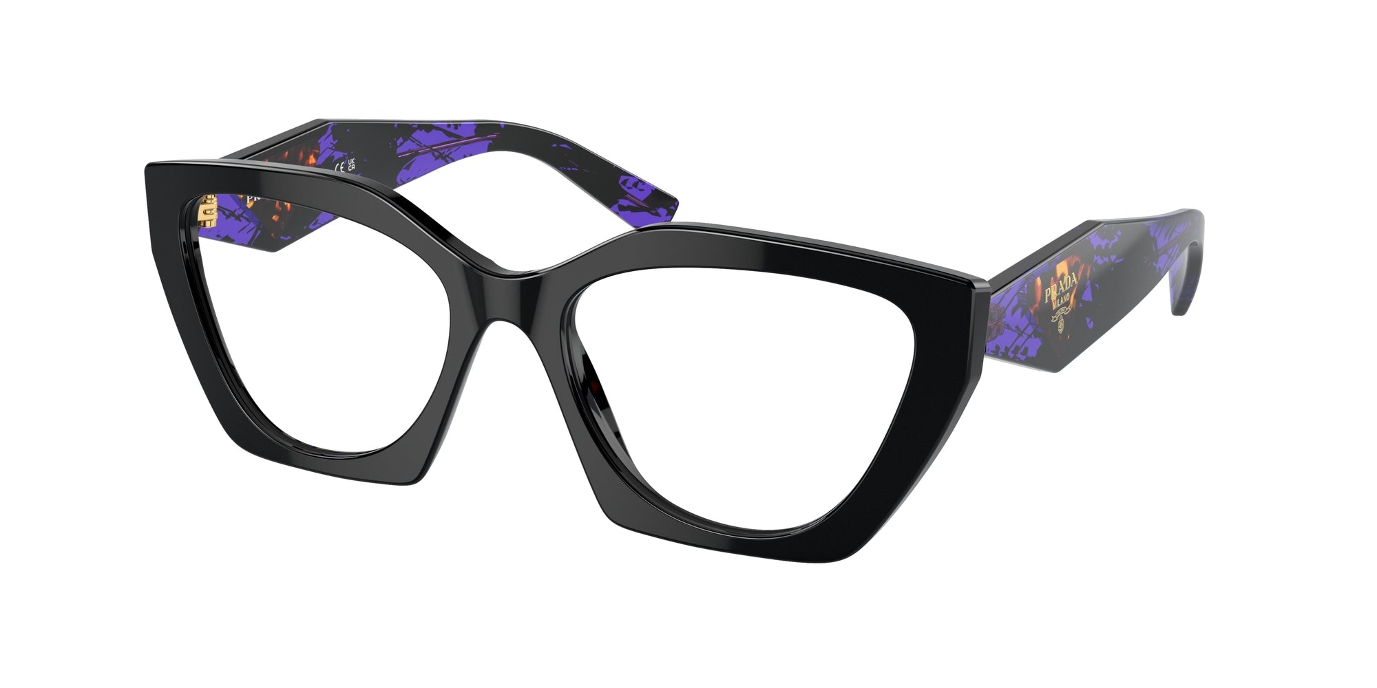 Prada Donna Prada PR 09YV 19S1O1 Montature da vista Acetato Nero Geometrica Normale