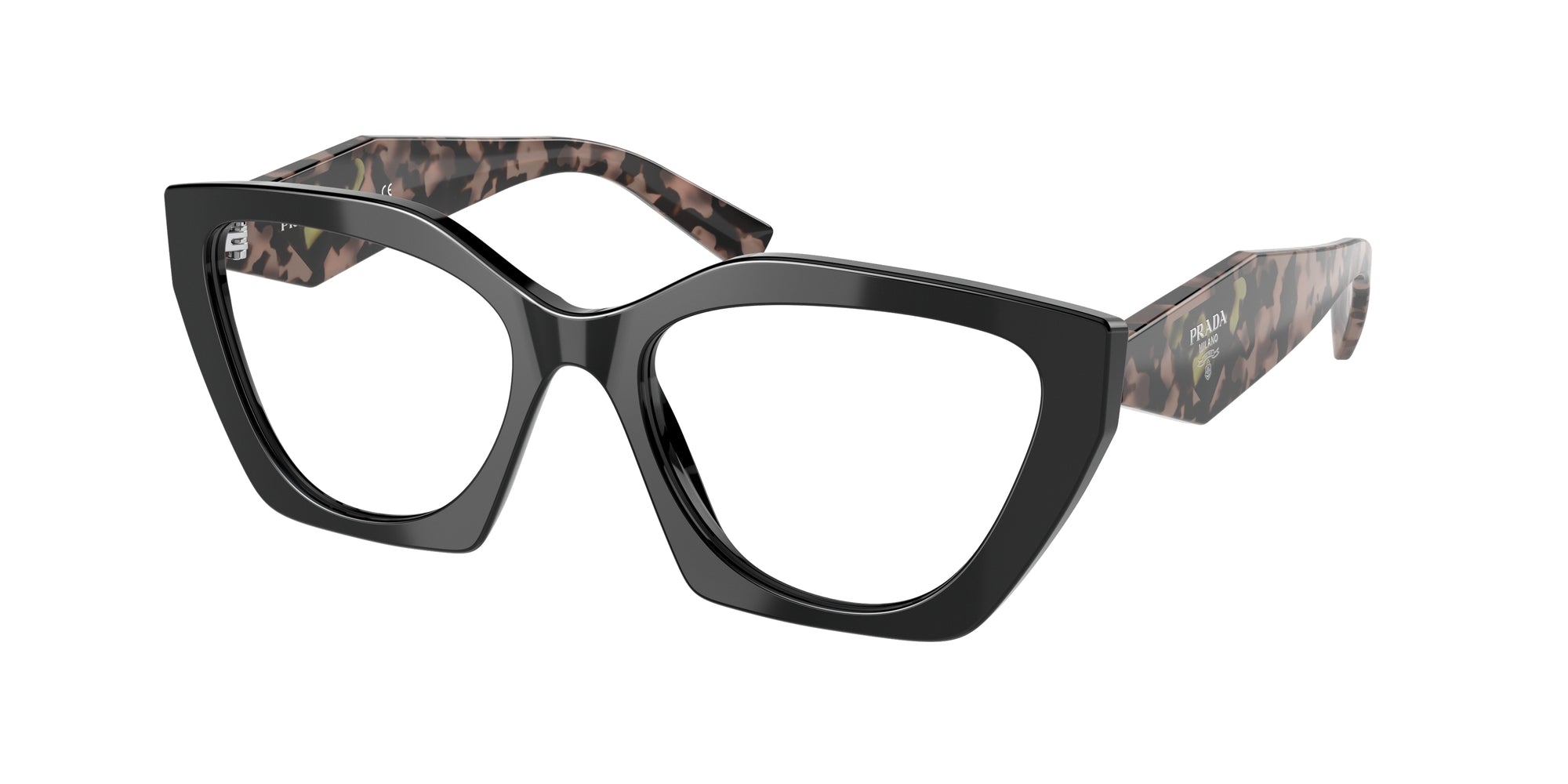 Prada Donna Prada PR 09YV 21B1O1 Montature da vista Acetato Nero Geometrica Normale
