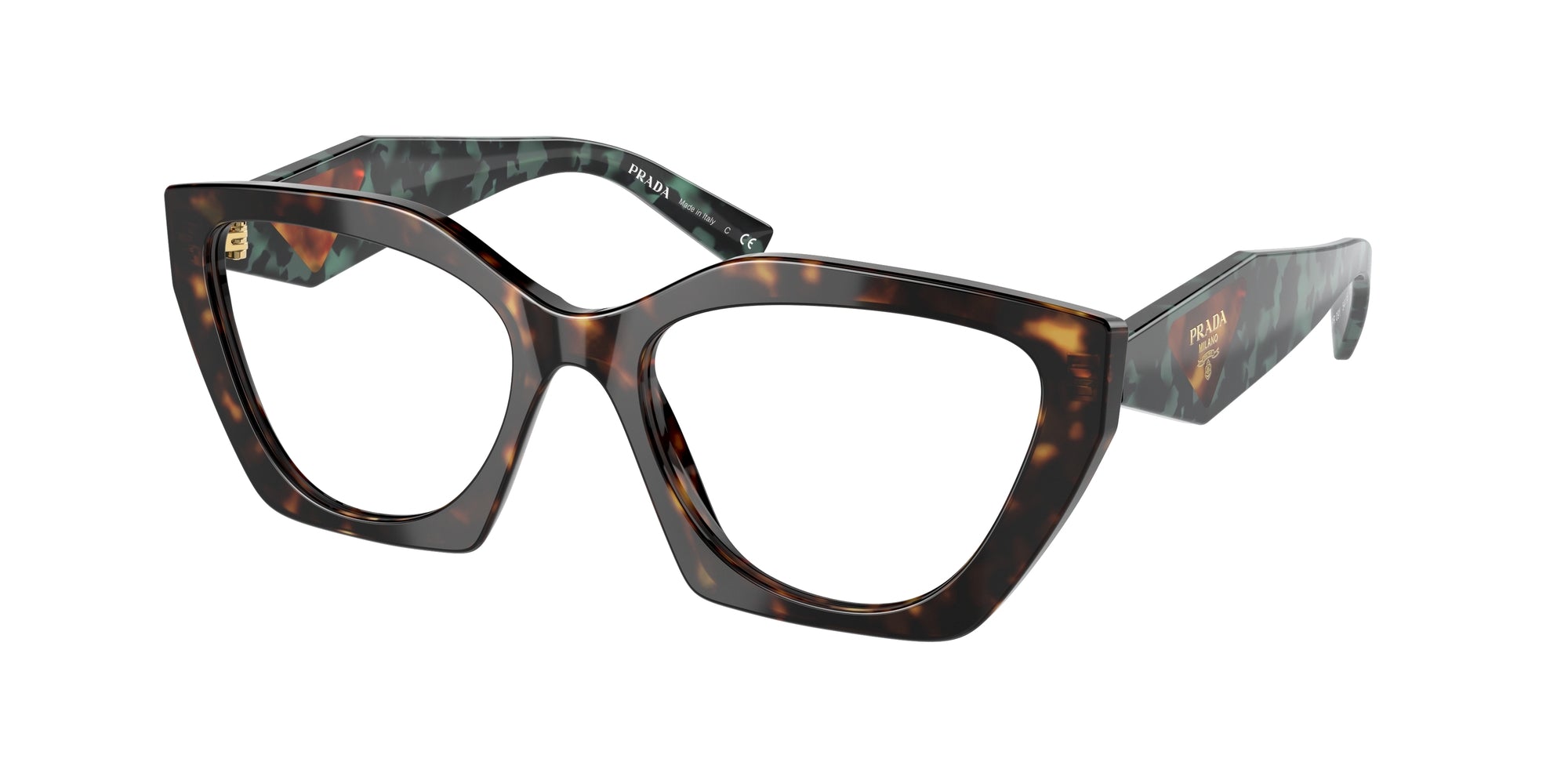 Prada Donna Prada PR 09YV 2AU1O1 Montature da vista Acetato Tartaruga Geometrica Normale