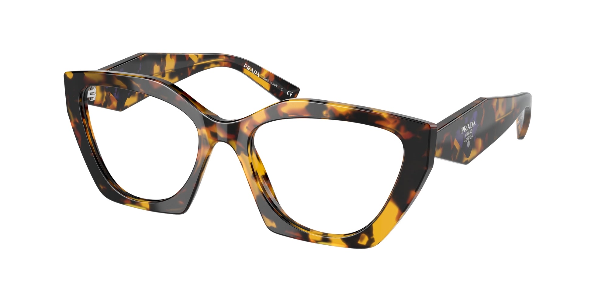 Prada Donna Prada PR 09YV VAU1O1 Montature da vista Acetato Tartaruga Geometrica Normale