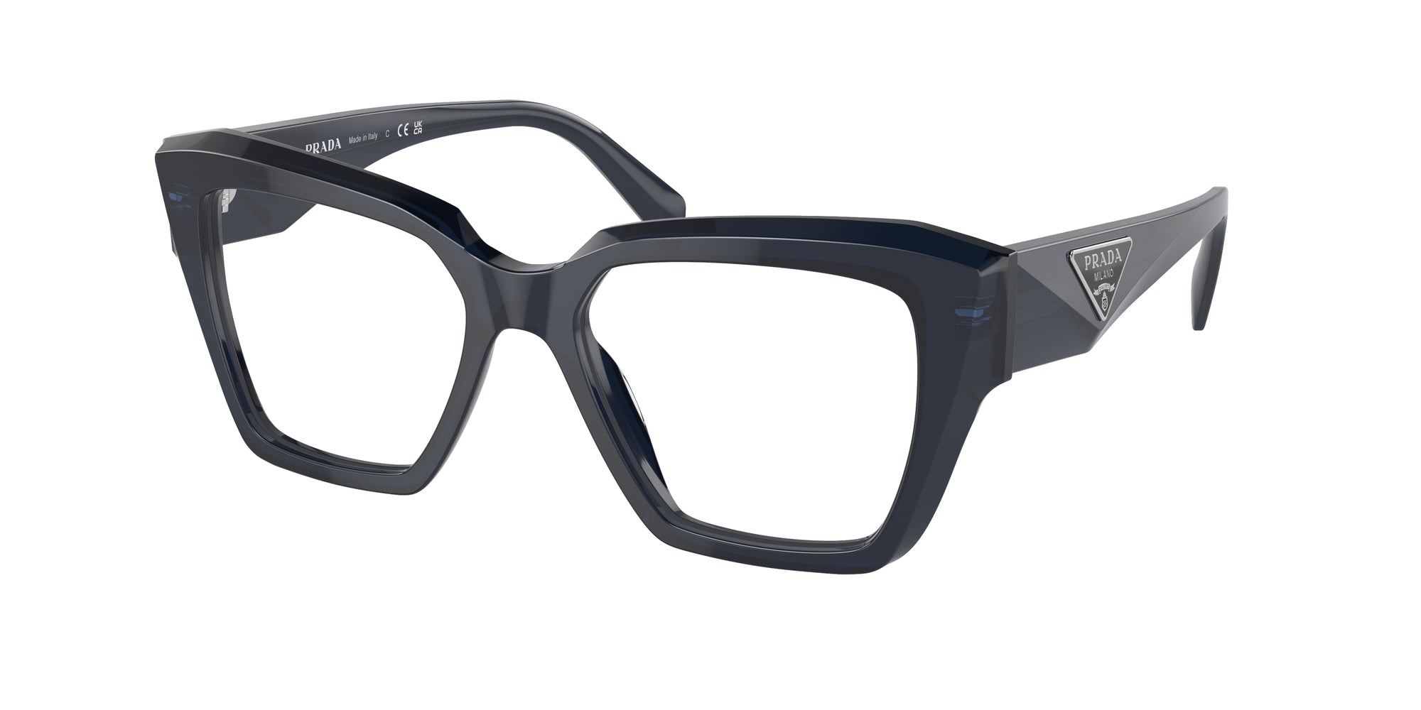 Prada Donna Prada PR 09ZV 08Q1O1 Montature da vista Acetato Blu Trasparente Squadrata Normale