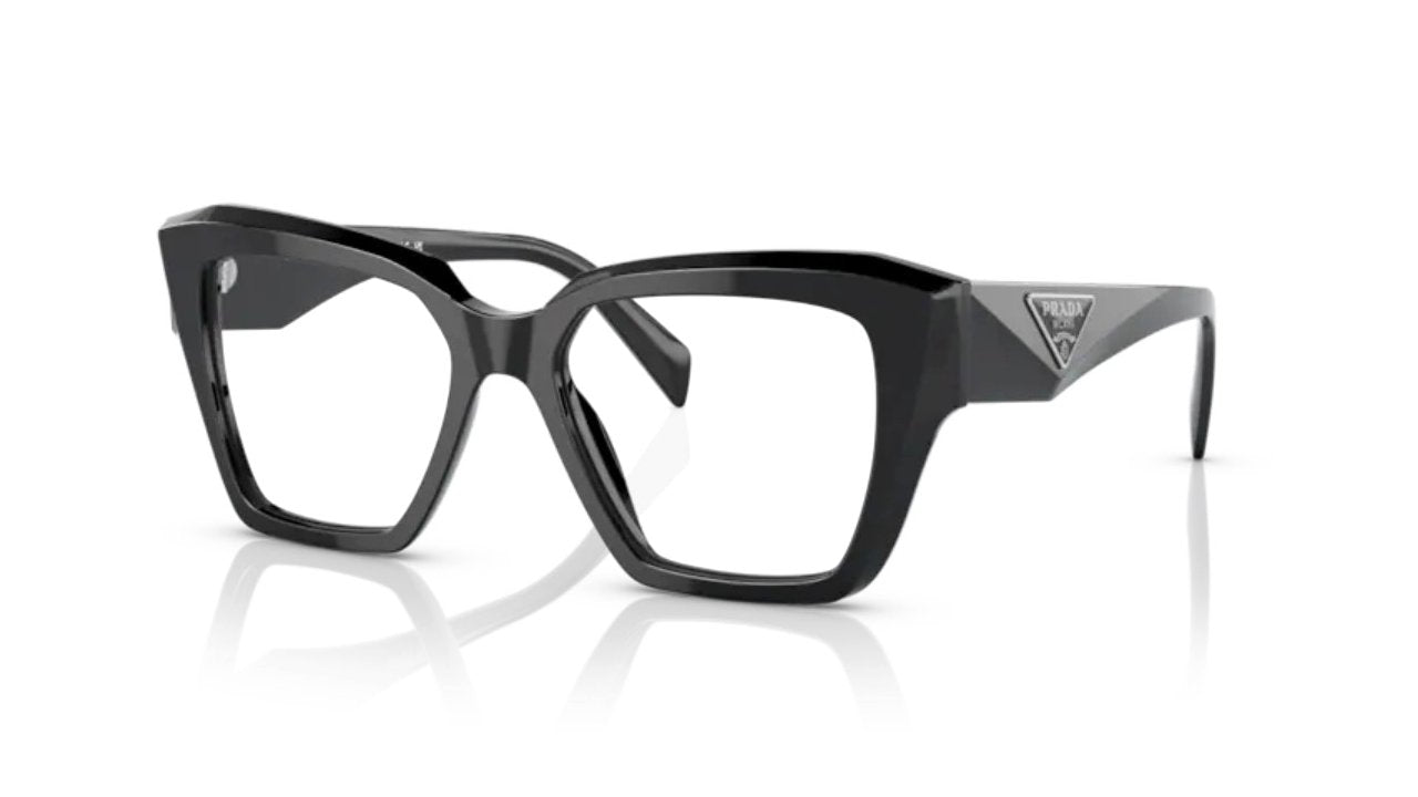 Prada Donna Prada PR 09ZV 1AB1O1 Montature da vista Acetato Nero Trasparente Squadrata Normale