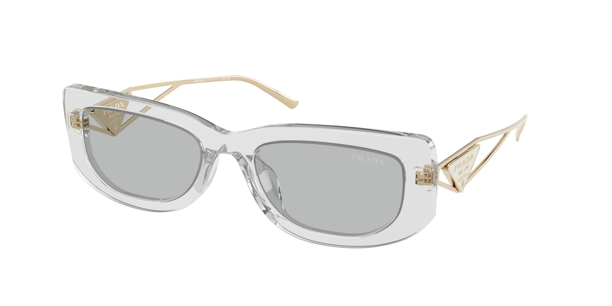 Prada Donna Prada PR 14YS 12R50K Occhiali da sole Acetato Grigio Grigio Squadrata Normale Prada Donna Prada PR 14YS 12R50K Occhiali da sole Acetato Grigio Grigio Squadrata Normale