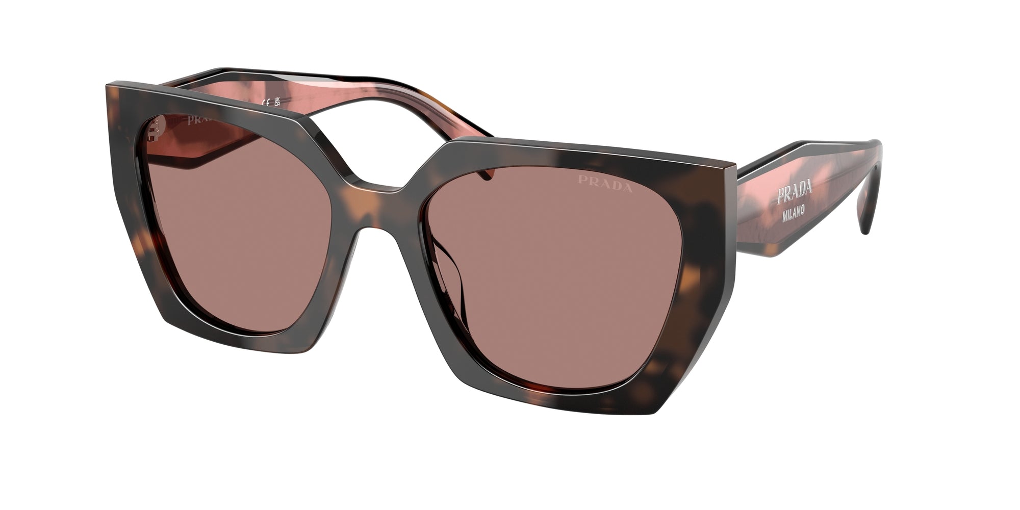 Prada Donna Prada PR 15WS 23A60B Occhiali da sole Acetato Tartaruga Marrone Squadrata Normale