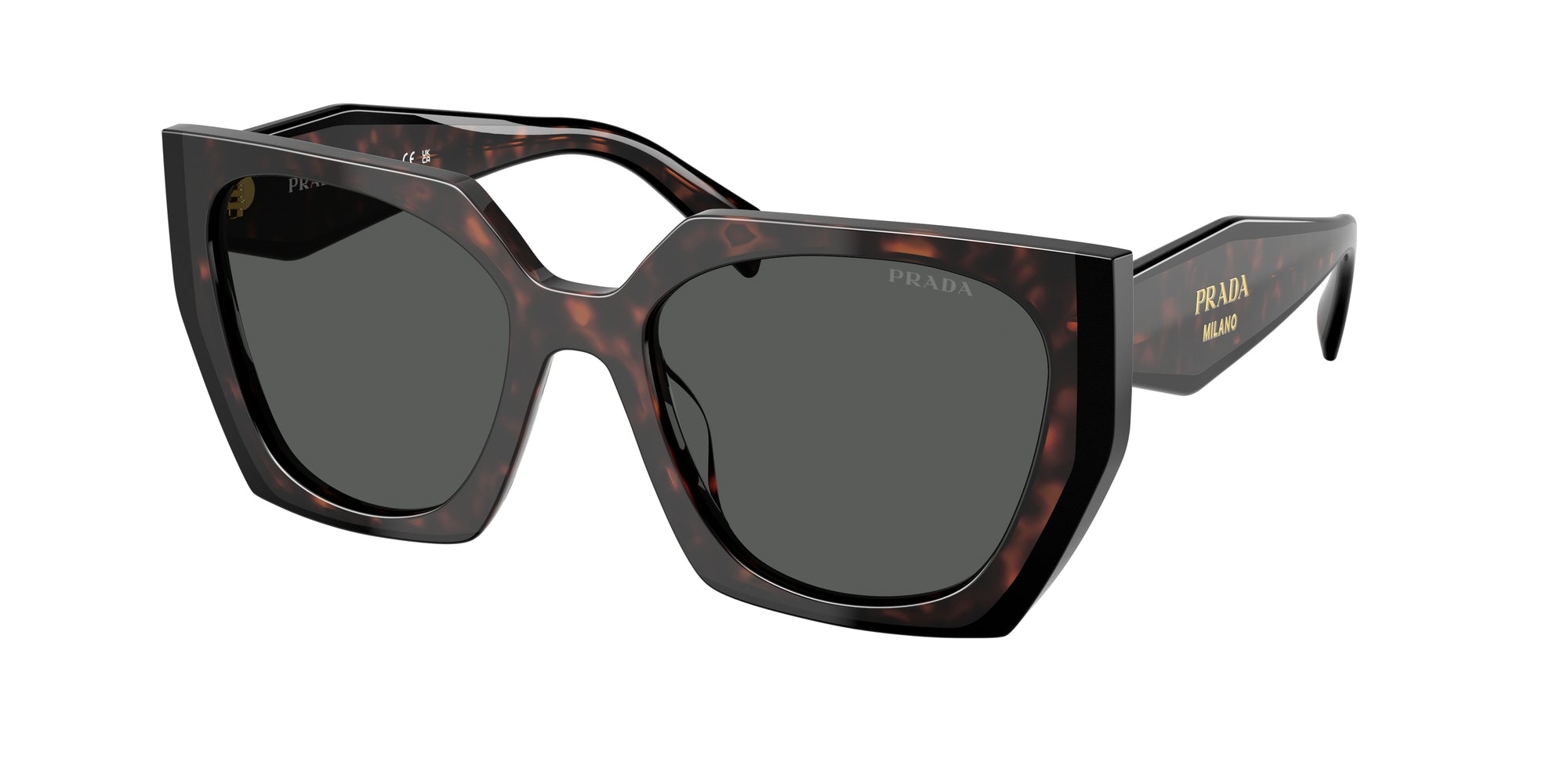 Prada Donna Prada PR 15WS 24B40L Occhiali da sole Acetato Havana Grigio Squadrata Normale Prada Donna Prada PR 15WS 24B40L Occhiali da sole Acetato Havana Grigio Squadrata Normale