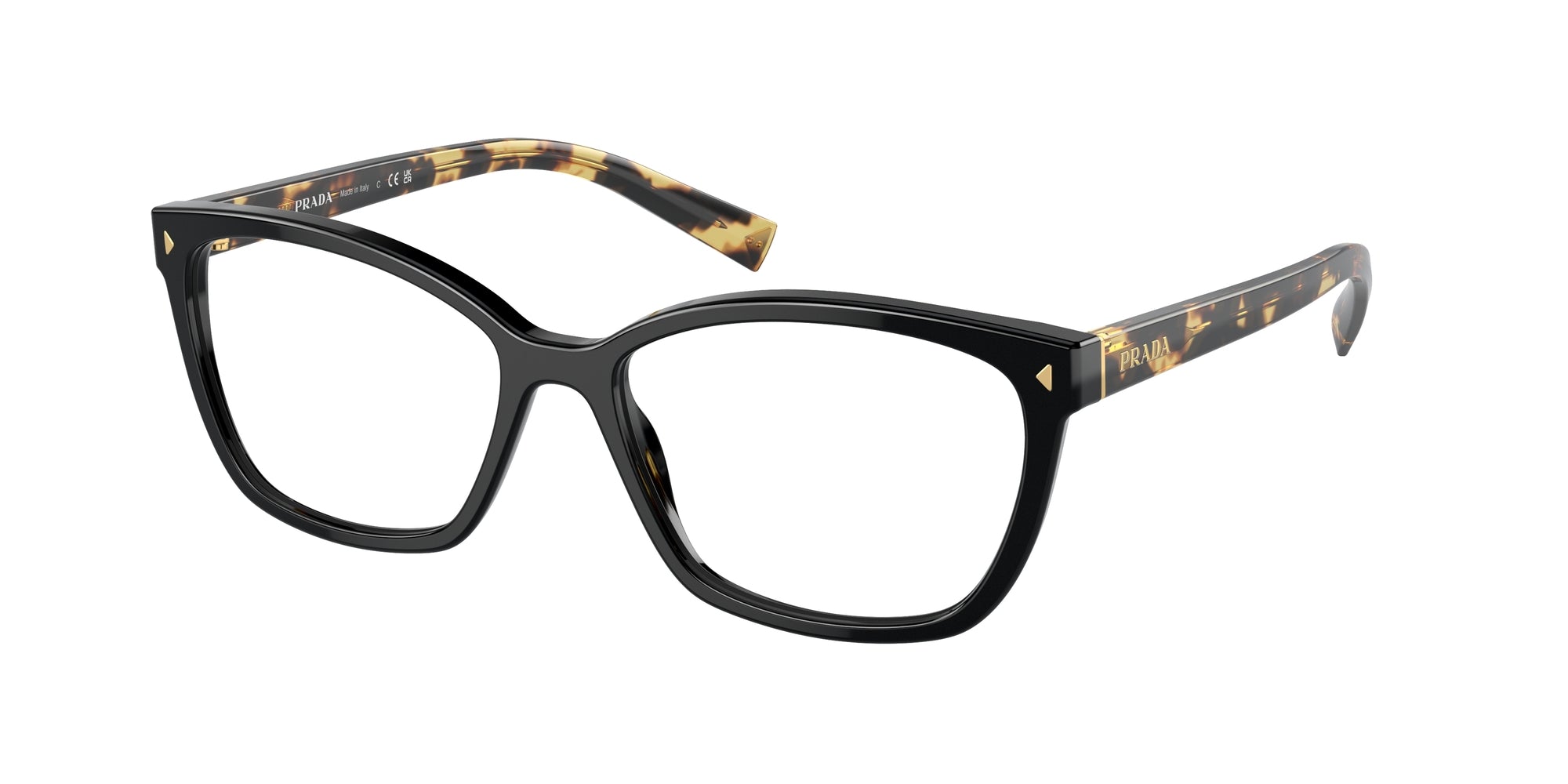 Prada Donna Prada PR 15ZV 3891O1 Montature da vista Acetato Nero Squadrata Normale Prada Donna Prada PR 15ZV 3891O1 Montature da vista Acetato Nero Squadrata Normale