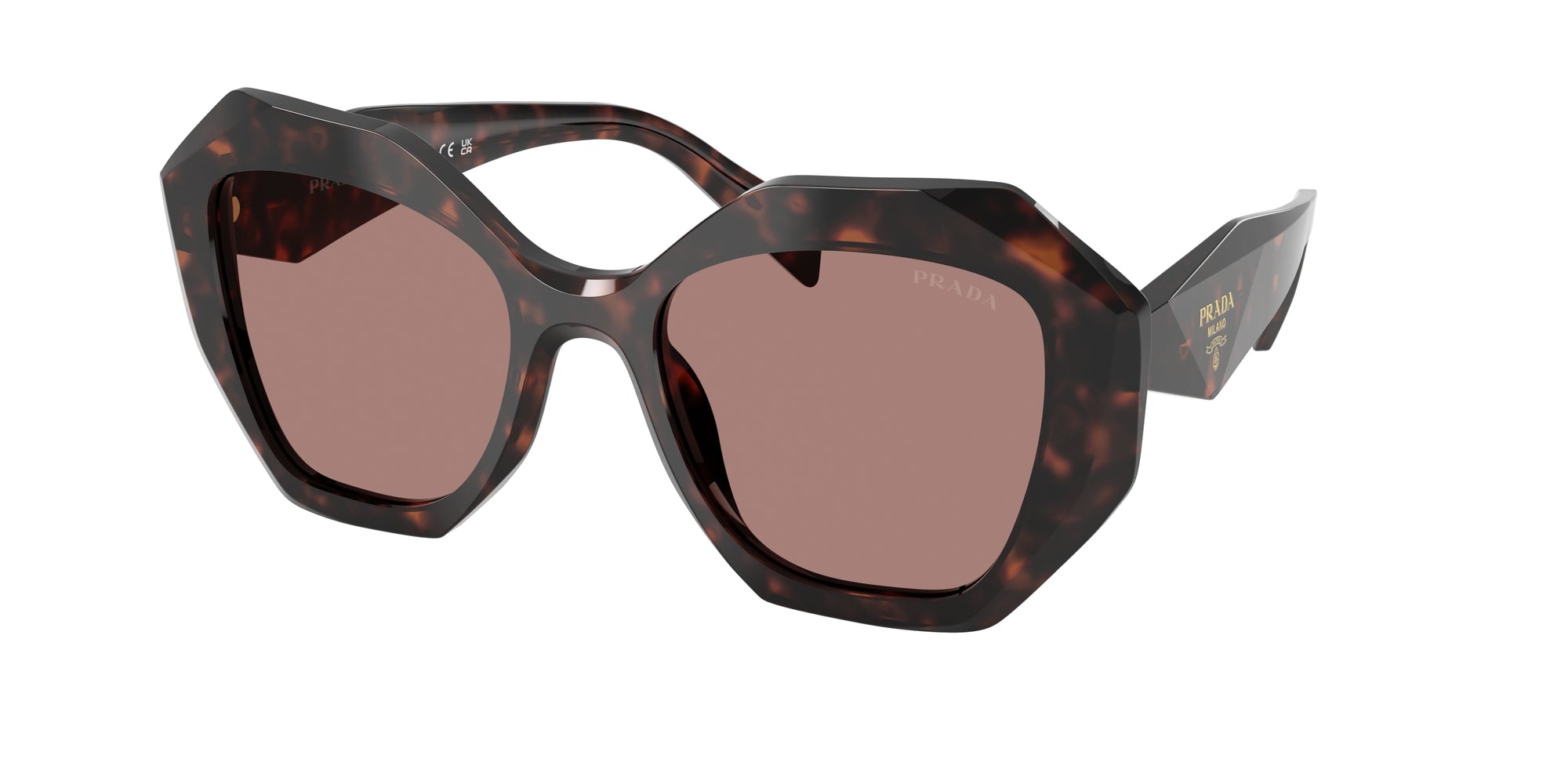 Prada Donna Prada PR 16WS 17N60B Occhiali da sole Acetato Tartaruga Marrone Geometrica Normale