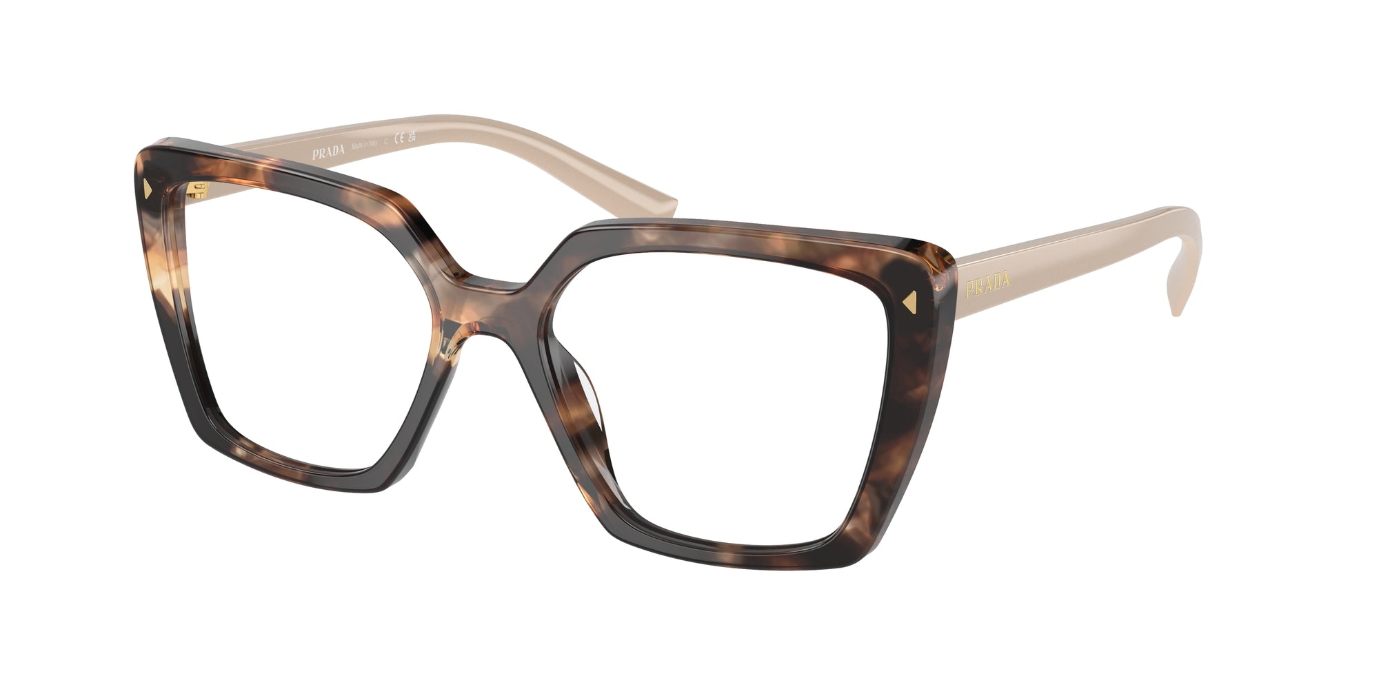 Prada Donna Prada PR 16ZV 07R1O1 Montature da vista Acetato Tartaruga Squadrata Normale