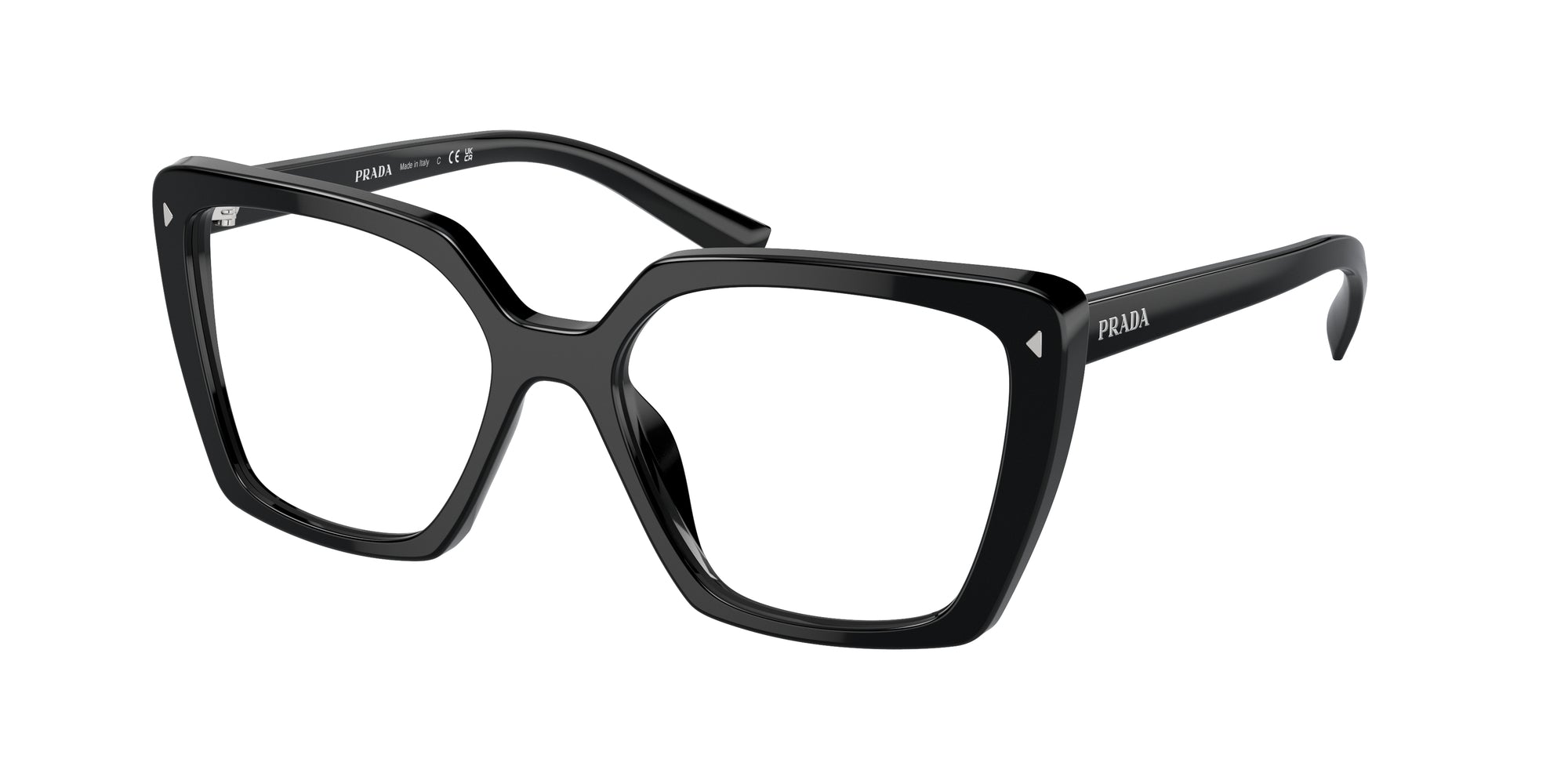 Prada Donna Prada PR 16ZV 1AB1O1 Montature da vista Acetato Nero Trasparente Squadrata Normale Prada Donna Prada PR 16ZV 1AB1O1 Montature da vista Acetato Nero Trasparente Squadrata Normale