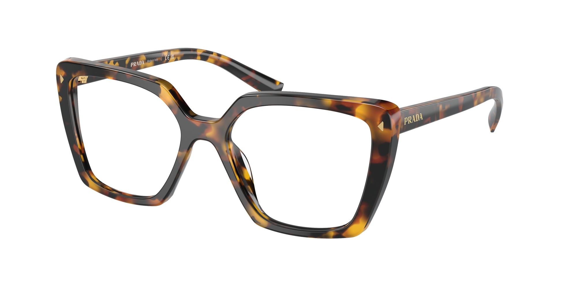 Prada Donna Prada PR 16ZV VAU1O1 Montature da vista Acetato Tartaruga Squadrata Normale
