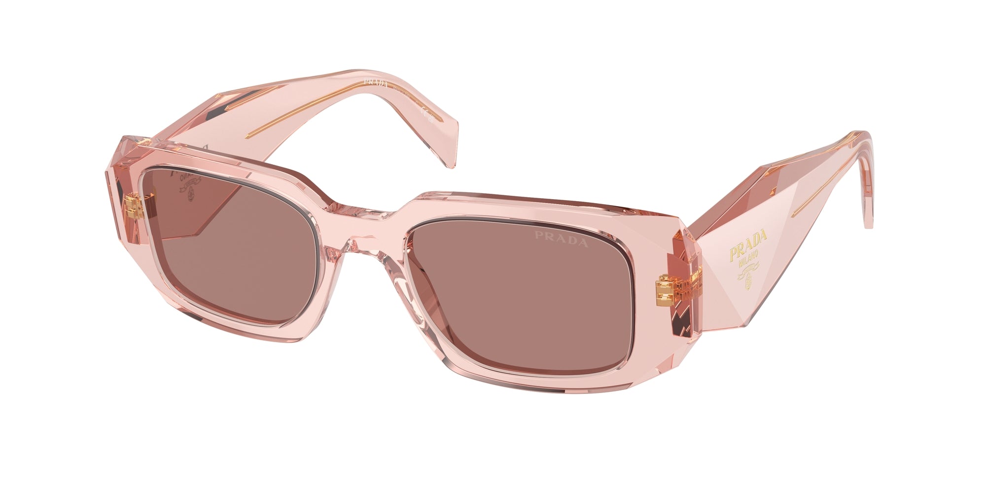 Prada Donna Prada PR 17WS 19Q10D Occhiali da sole Acetato Rosa Marrone Squadrata Normale Prada Donna Prada PR 17WS 19Q10D Occhiali da sole Acetato Rosa Marrone Squadrata Normale