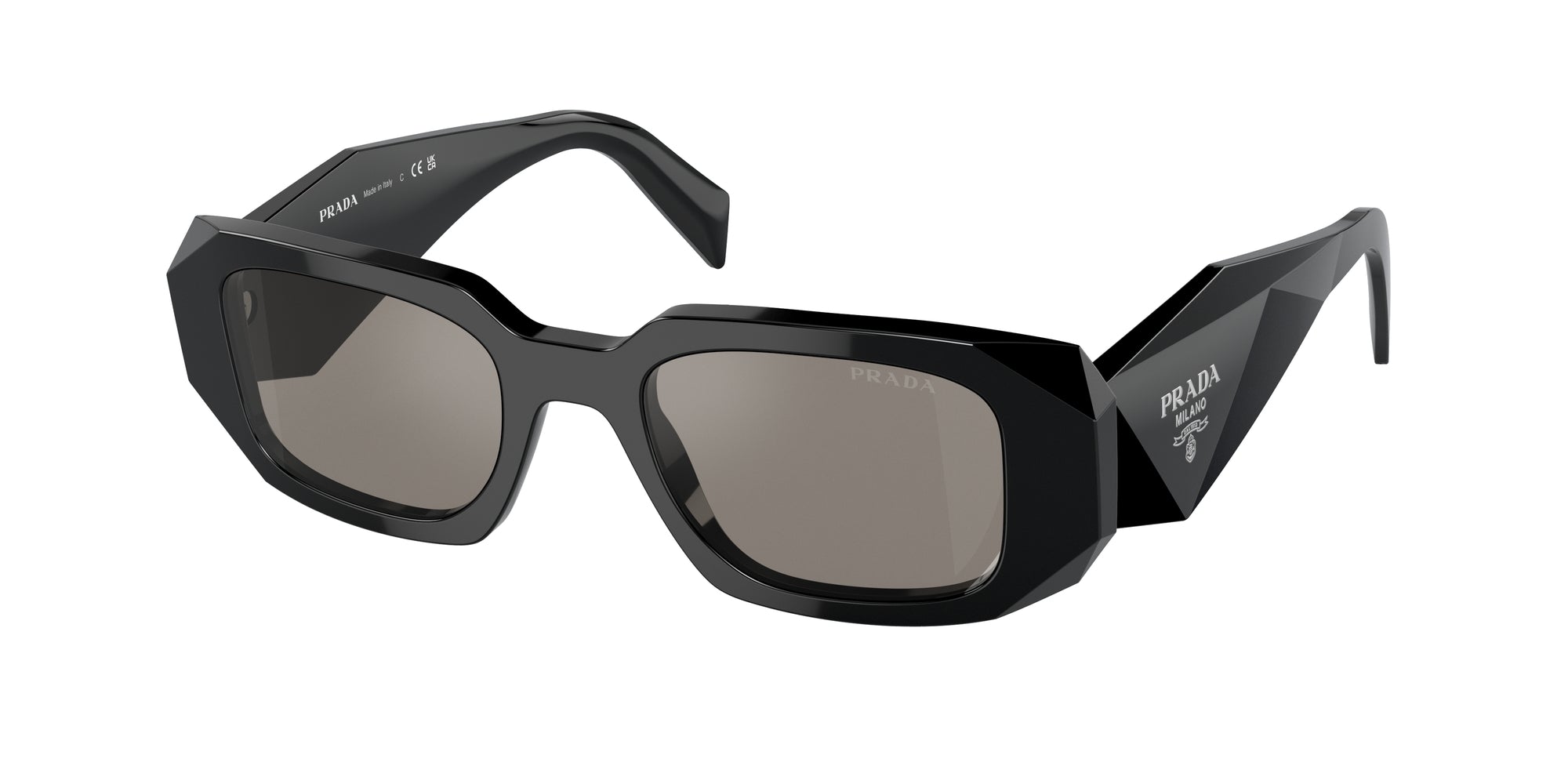Prada Donna Prada PR 17WS 1AB07Z Occhiali da sole Acetato Nero Grigio Squadrata Normale Multistrato Prada Donna Prada PR 17WS 1AB07Z Occhiali da sole Acetato Nero Grigio Squadrata Normale Multistrato
