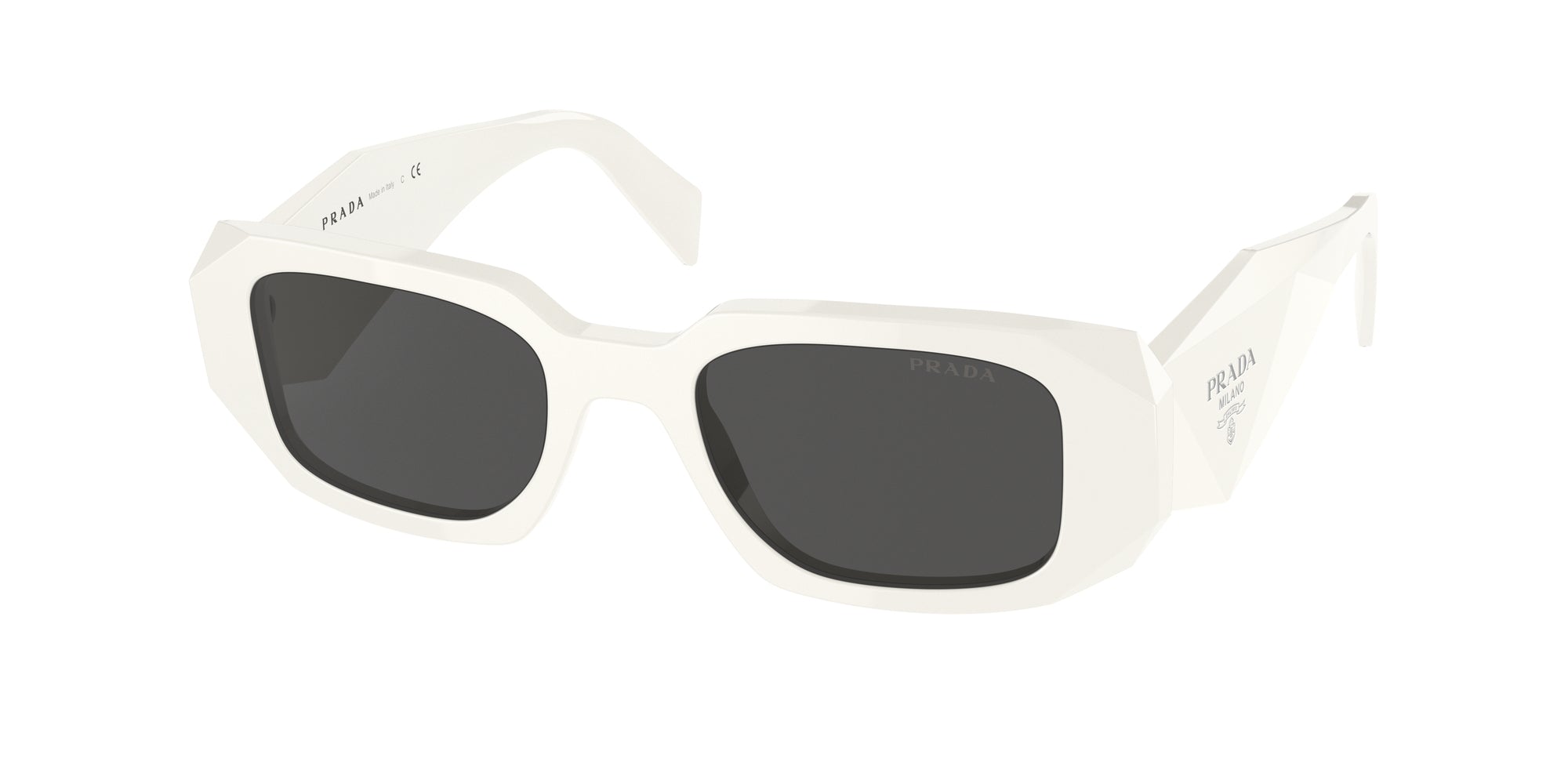 Prada Donna Prada PR 17WSF 1425S0 Occhiali da sole Acetato Bianco Grigio Squadrata Normale Prada Donna Prada PR 17WSF 1425S0 Occhiali da sole Acetato Bianco Grigio Squadrata Normale