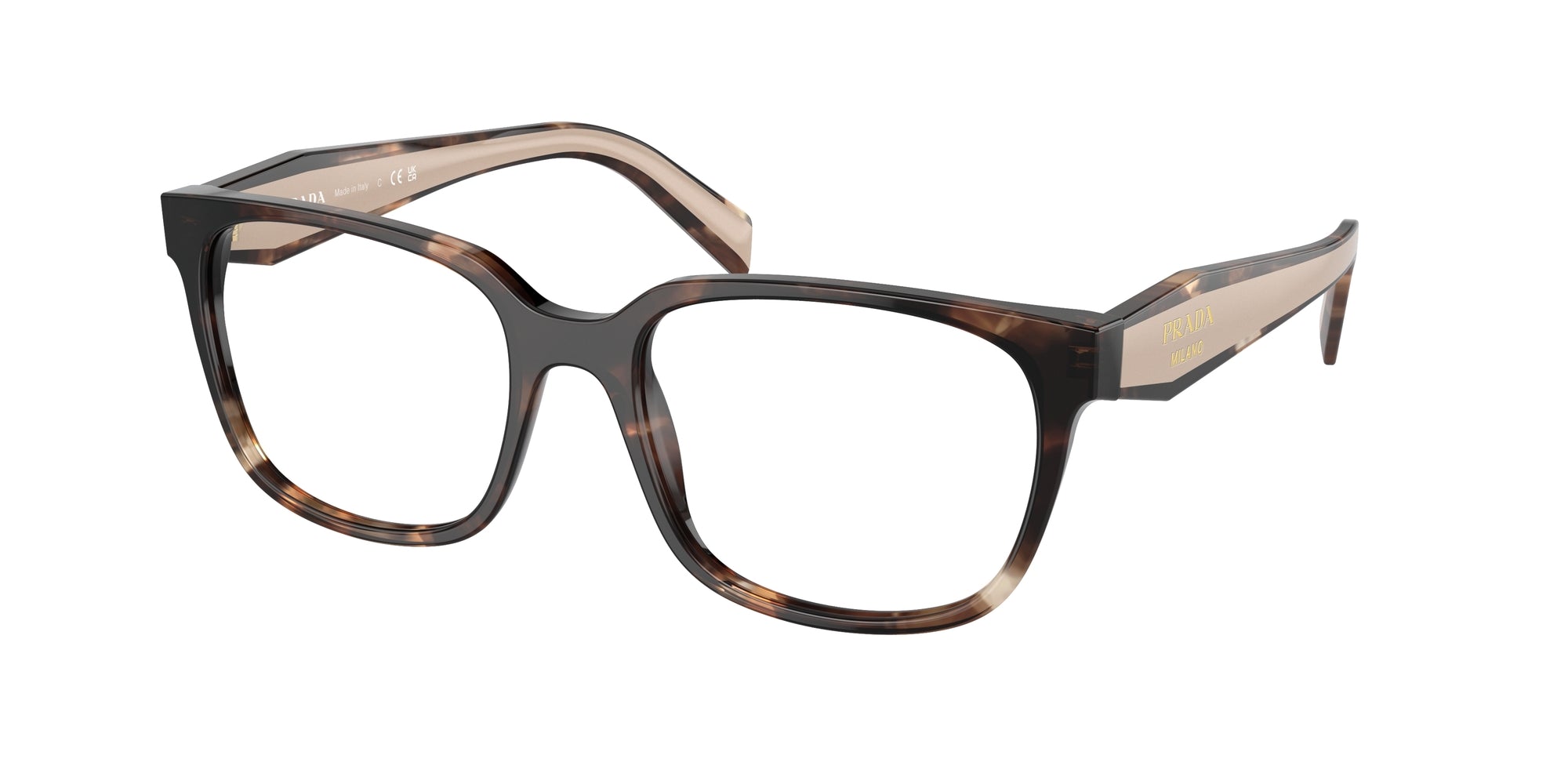 Prada Donna Prada PR 17ZV 07R1O1 Montature da vista Acetato Marrone Squadrata Normale Prada Donna Prada PR 17ZV 07R1O1 Montature da vista Acetato Marrone Squadrata Normale