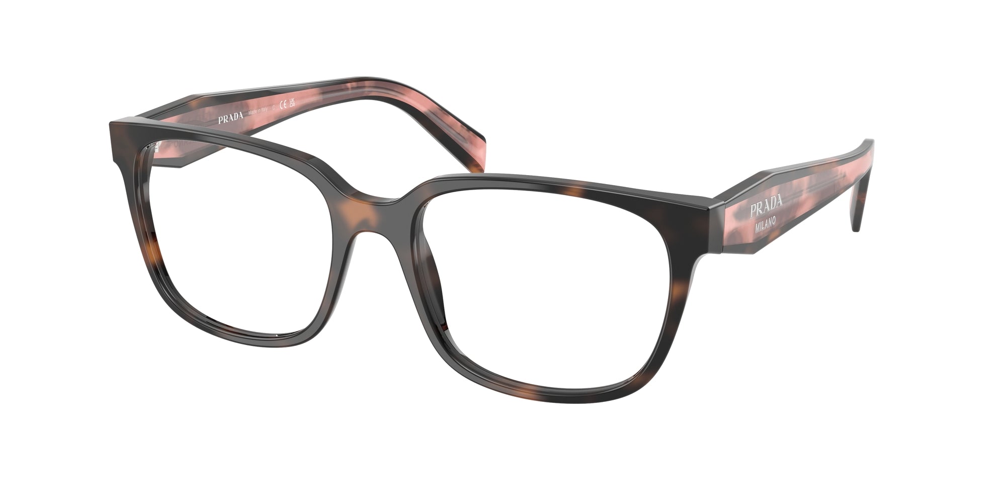 Prada Donna Prada PR 17ZV 23A1O1 Montature da vista Acetato Tartaruga Squadrata Normale Prada Donna Prada PR 17ZV 23A1O1 Montature da vista Acetato Tartaruga Squadrata Normale
