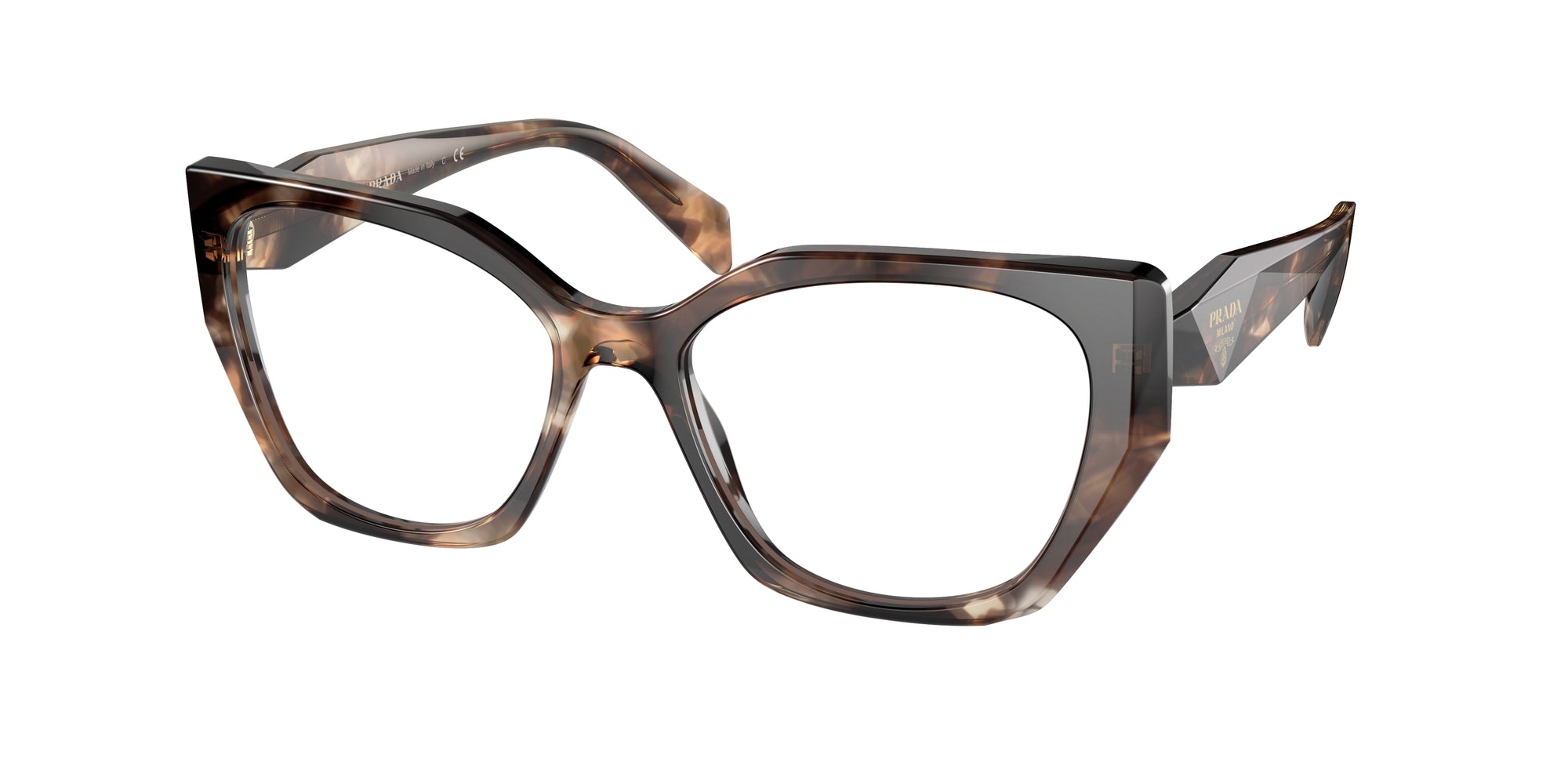 Prada Donna Prada PR 18WV 07R1O1 Montature da vista Acetato Tartaruga Geometrica Normale
