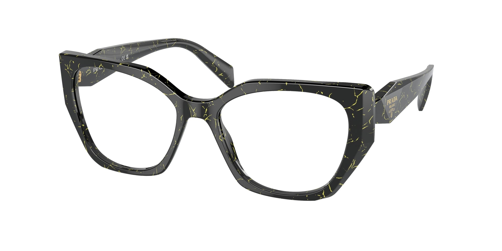 Prada Donna Prada PR 18WV 19D1O1 Montature da vista Acetato Nero Trasparente Geometrica Normale Prada Donna Prada PR 18WV 19D1O1 Montature da vista Acetato Nero Trasparente Geometrica Normale