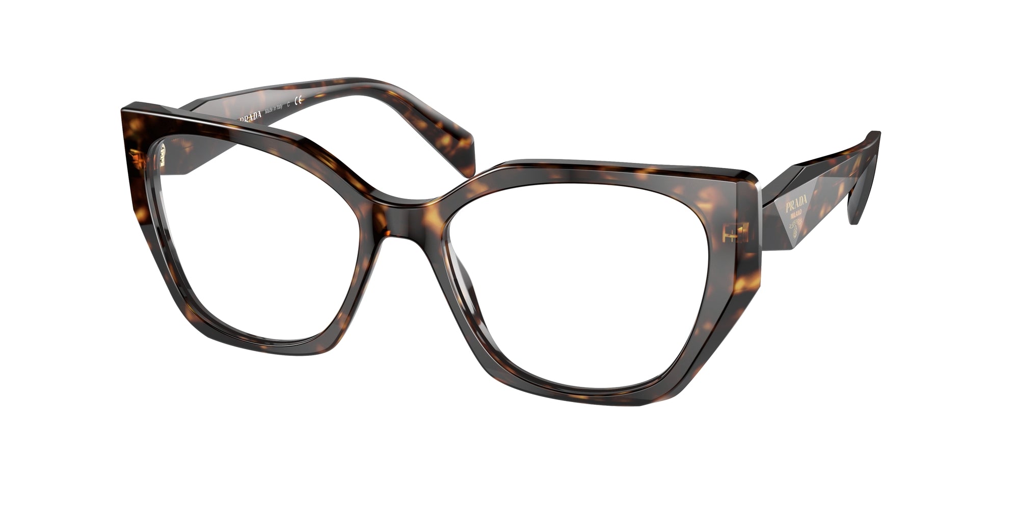 Prada Donna Prada PR 18WV 2AU1O1 Montature da vista Acetato Tartaruga Geometrica Normale Prada Donna Prada PR 18WV 2AU1O1 Montature da vista Acetato Tartaruga Geometrica Normale