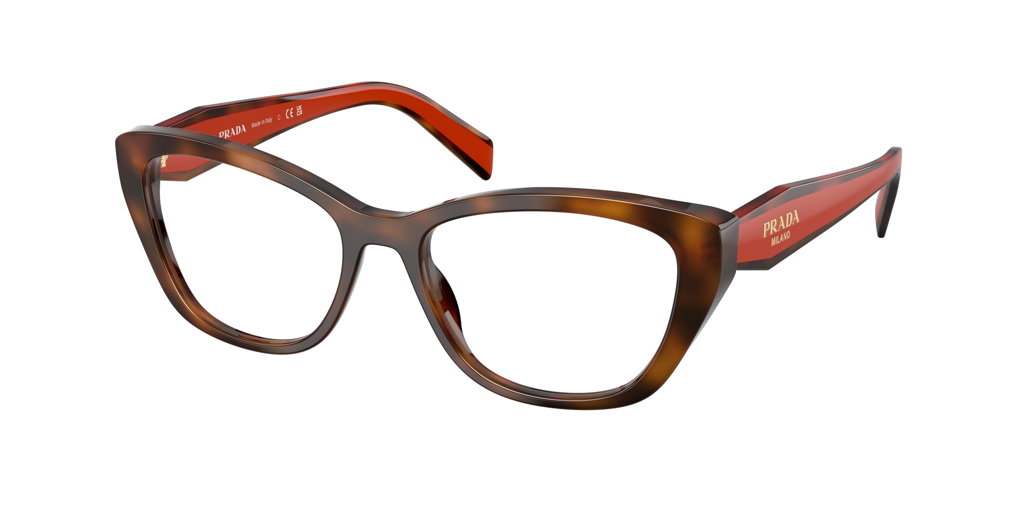 Prada Donna Prada PR 19WV 01K1O1 Montature da vista Acetato Tartaruga Trasparente Cat Eye Normale Prada Donna Prada PR 19WV 01K1O1 Montature da vista Acetato Tartaruga Trasparente Cat Eye Normale