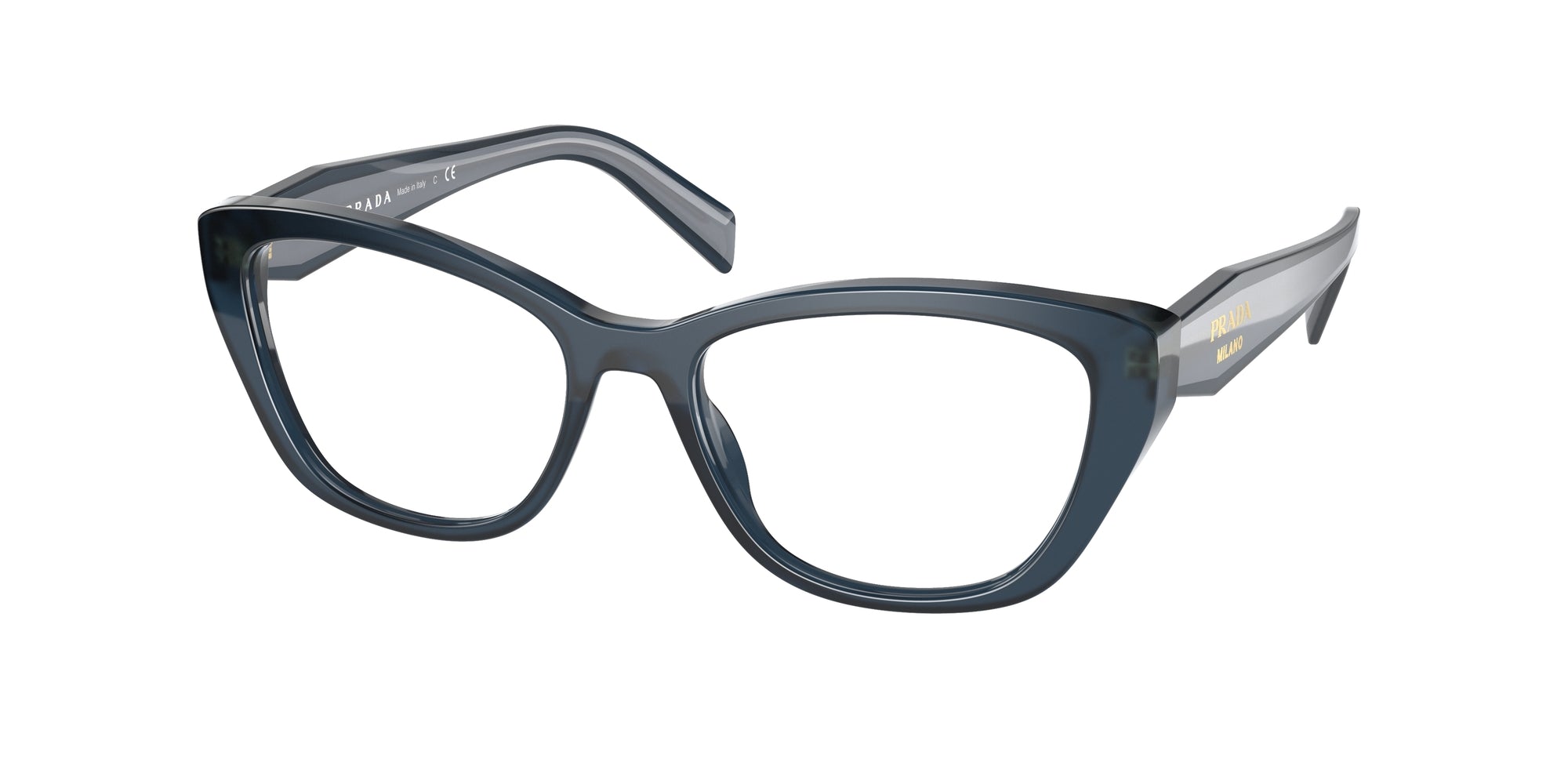 Prada Donna Prada PR 19WV 07Q1O1 Montature da vista Acetato Blu Cat Eye Normale Prada Donna Prada PR 19WV 07Q1O1 Montature da vista Acetato Blu Cat Eye Normale