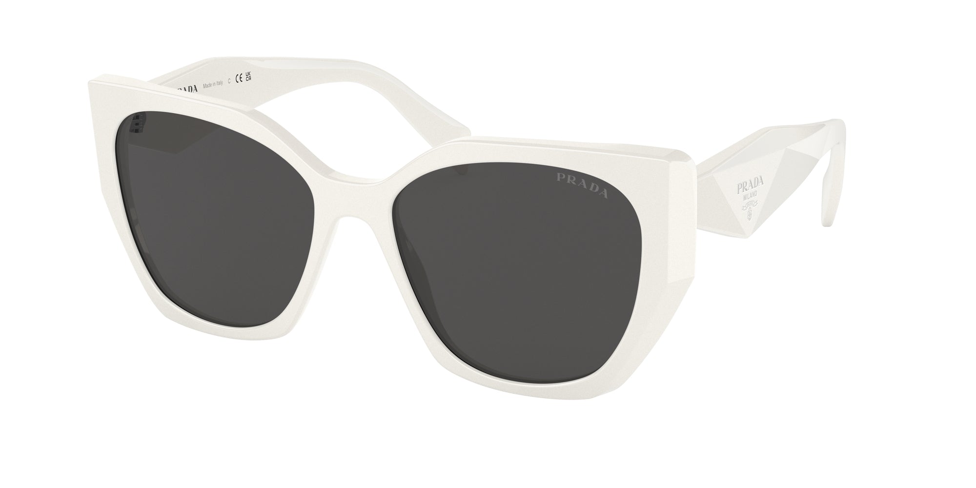 Prada Donna Prada PR 19ZS 1425S0 Occhiali da sole Acetato Bianco Grigio Pillow Normale Prada Donna Prada PR 19ZS 1425S0 Occhiali da sole Acetato Bianco Grigio Pillow Normale