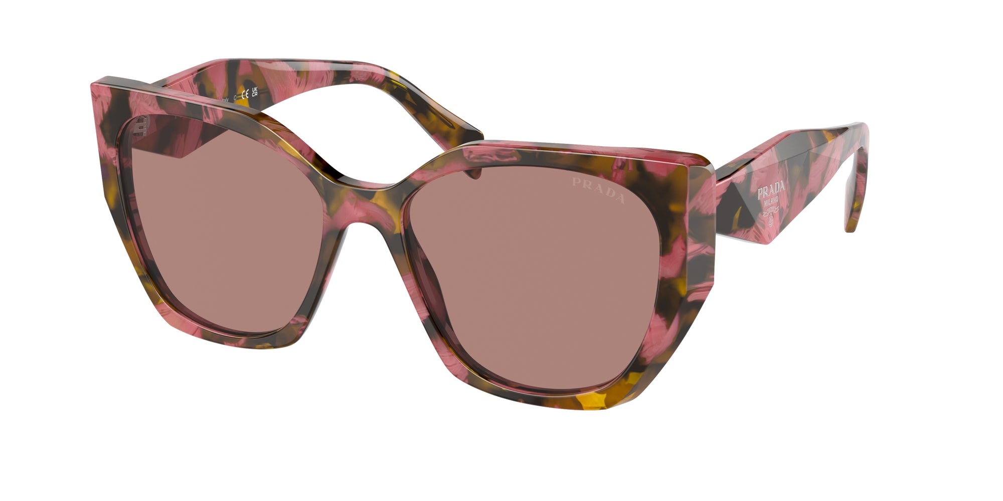 Prada Donna Prada PR 19ZS 18N10D Occhiali da sole Acetato Marrone Marrone Pillow Normale